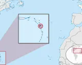 Mapa pokazuje, gdzie leży Gwadelupa, w archipelagu Małych Antyli, na Morzu Karaibskim.