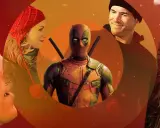 En montage av filmer med Ryan Reynolds, med Deadpool i centrum, omgiven av scener från hans andra filmer.