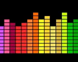 Un égaliseur graphique aux couleurs vives, du violet au bleu, montrant le meilleur réglage pour une expérience sonore optimale.