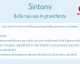 Sintomi comuni della nausea in gravidanza: vomito, nausea persistente, ipersalivazione e malessere da odori.