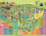 Mapa Energylandii, gdzie jest raj dla każdego! Zobacz strefy: Ekstremalna, Familijna, Bajkolandia, Water Park, Sweet Valley i atrakcje.
