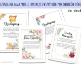 Zestaw kartek z podziękowaniem dla nauczycieli i dyrekcji. Wzruszające życzenia i piękne grafiki.
