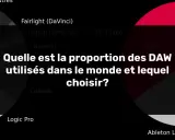Graphique montrant la proportion des DAW utilisés dans le monde. Aide à décider quel DAW choisir.