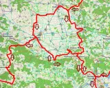 Karte mit markiertem Jakobsweg NRW, Städten wie Nördlingen und Harburg, sowie Pfeilen.