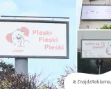Reklama teaserowa z uroczymi pieskami. "Pieski, pieski, pieski" i "Każdy piesek to cud" zachęcają do odkrycia czegoś więcej.