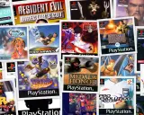 Kolekcja okładek gier na PS1: Crash Team Racing, Spyro, Tekken 3, Medal of Honor, Spider-Man i inne klasyki.