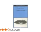 Copertina del libro "La camera azzurra" di Georges Simenon, con labbra sfocate e valutazione 4,0.