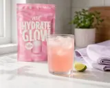 Rosa, isig dryck med elektrolyter, perfekt som dricka efter magsjuka. Vattenmelonssmak.