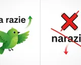 Zielony ptaszek z napisem "na razie" symbolizuje postęp. Obok czerwony krzyżyk przekreśla "narazie", pokazując błąd.
