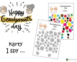 Happy Grandparents Day" hasła i karty "I spy" z podobiznami babci i dziadka. Idealne na dzień babci po angielsku.