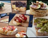 Vielfalt an Bruschetta-Varianten: Spinat, Feigen, Speck und Zucchini – alles, was passt zu Bruschetta.