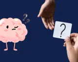 Cerveau perplexe face à un point d'interrogation. "Je serai absente" pour trouver la réponse.