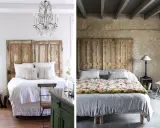 Idées créatives : que faire avec des vieux volets en bois pour une tête de lit rustique et charmante.