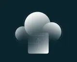 Icônes abstraites représentant un **sauvegarde cloud** avec une flèche pointant vers le haut.