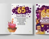 Mądre życzenia na 65 urodziny. Kolorowe kartki z tortem, balonami i życzeniami "Wszystkiego Najlepszego".