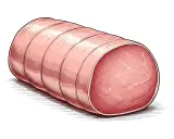 Un solomillo en inglés, un corte de carne rosado y tierno, atado y listo para cocinar.