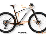 Geometria roweru z oznaczeniami: rama 15 cali na jaki wzrost? Pokazano wymiary takie jak ST, SA, CS, TT, REACH, STACK, BB DROP, WHEELBASE, HA, TRAIL.