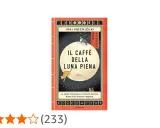 Copertina del libro "Il caffè della luna piena" con gatti e simboli astrologici.