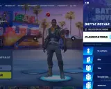 Gracz w Fortnite bez budowania, gotowy do gry w trybie Battle Royale. Wybiera opcję "En solitario" (Samotnie).