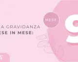 La tua gravidanza mese per mese: il nono mese di gravidanza è quasi arrivato! Il numero 9 domina la scena.