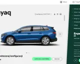 Niebieski Skoda Enyaq 85 na stronie konfiguratora. Cena widocznej konfiguracji to 247 100 zł.