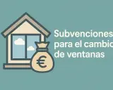 Ayudas para cambiar ventanas en Castilla-La Mancha. Saco de dinero junto a una casa con ventana.