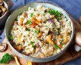 Cremiges Pilzrisotto mit frischen Waldpilzen und Petersilie. Ein köstliches pilzrisotto rezept für Genießer.
