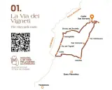Mappa del percorso "La Via dei Vigneti" in Emilia Romagna, con tappe da Castel San Giovanni a Ziano Piacentino. Ideale per un viaggio enogastronomico.
