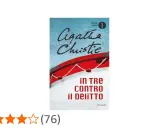 Copertina del libro "In tre contro il delitto" di Agatha Christie, con una scialuppa rossa e il titolo in evidenza.