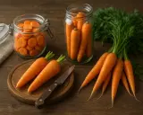 Des carottes fraîches et coupées en bocaux, prêtes pour apprendre comment conserver les carottes.