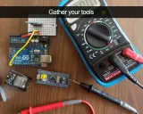 Multimètre, Arduino, et pinces pour comment tester une batterie de vélo électrique.