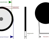 Schema zur Reifenvermessung: Innendurchmesser, Außendurchmesser, Reifenhöhe, Reifenbreite und Maulweite. Die ETRTO-Bedeutung wird hier visuell erklärt.
