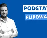 Uśmiechnięty mężczyzna w białej koszuli, z rękami skrzyżowanymi na piersi, obok napisu "PODSTAWY FLIPOWANIA".