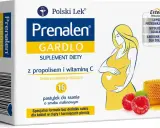 Prenalen Gardło - suplement diety z propolisem i witaminą C dla kobiet w ciąży. Pomaga złagodzić ból gardła, łagodna forma dla żołądka.
