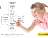 Dziewczynka z kucykiem uczy się, jak radzić sobie z emocjami, korzystając z technik: głębokie oddychanie, rysowanie, ściskanie stresu, liczenie, uśmiech i skoki.