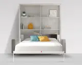 Cama abatible con estanterías. Estas camas que se levantan son perfectas para optimizar el espacio en cualquier habitación.