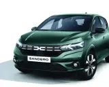 Nowy, zielony Dacia Sandero z nowoczesnym grillem i światłami LED. Idealny do miasta i na wypady poza nie.