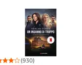 Copertina del libro "Un inganno di troppo" di Harlan Coben, con quattro volti misteriosi e un castello. La morte ti perseguita, ma forse è solo un inganno di troppo.