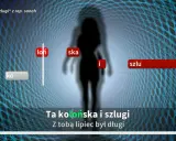 Ta kolońska i szlugi" z rep. sanah. Tekst piosenki wyświetlany na tle sylwetki kobiety w wirze.