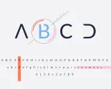 Nowoczesna czcionka gazetowa z literami A, B, C, D i pełnym alfabetem.