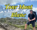 Mężczyzna z plecakiem na tle majestatycznych gór z Mont Blanc. Planujesz trekking? Tutaj znajdziesz wszystko o organizacji.