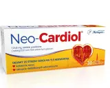 Opakowanie leków na serce Neo-Cardiol, z symbolem serca i EKG. Pomaga na kołatanie serca.