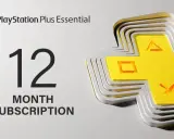 PlayStation Plus Essential: 12-miesięczna subskrypcja z dostępem do gier. Ikona PS Plus i przyciski kontrolera.