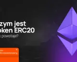 Grafika przedstawia symbol Ethereum i tekst "Czym jest token ERC20 i jak powstaje?". Poziom: średniozaawansowany.