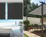 Persianas enrollables y pérgola con toldo: dos ideas para dar sombra en un patio, creando espacios acogedores y funcionales.