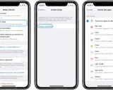 Trois écrans d'iPhone montrant les réglages de l'application "Temps d'écran", permettant de gérer les limites d'utilisation des applications.