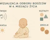 4-miesięczne dziecko skok rozwojowy: odbiór dźwięków, świateł, kształtów i emocji.