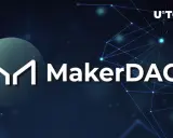 Logo MakerDAO i napis "U°TODAY". Nikolai Mushegian, twórca MakerDAO, w centrum uwagi.
