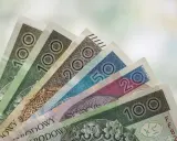 Złotówki w różnych nominałach, od 20 do 200 zł, ułożone wachlarzowo. Mogą symbolizować przyszłe świadczenie pielęgnacyjne 2026.