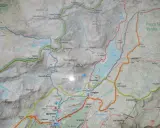 Mappa escursionistica dell'Alpe Devero con sentieri segnati e quote.